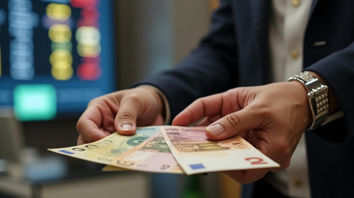 Bureau de change au Maroc avec billets en euros et dirhams